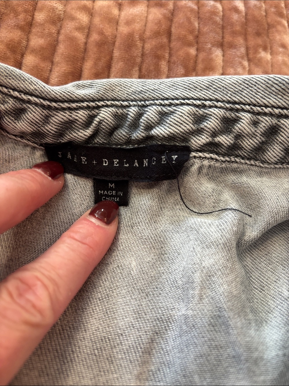 Light Gray Washed Denim Jacket - Picture 3 of 4